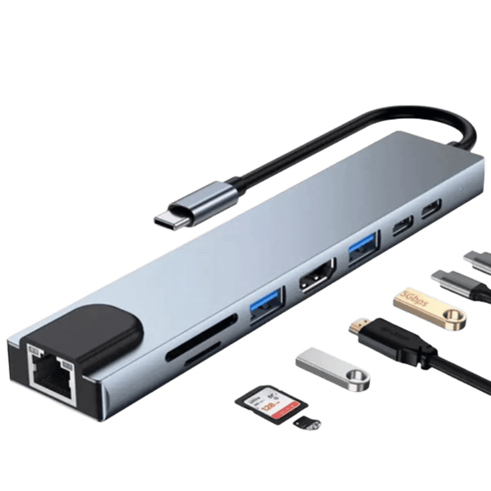 HUB USB TIPO C 8 EN 1 HDTV LH036