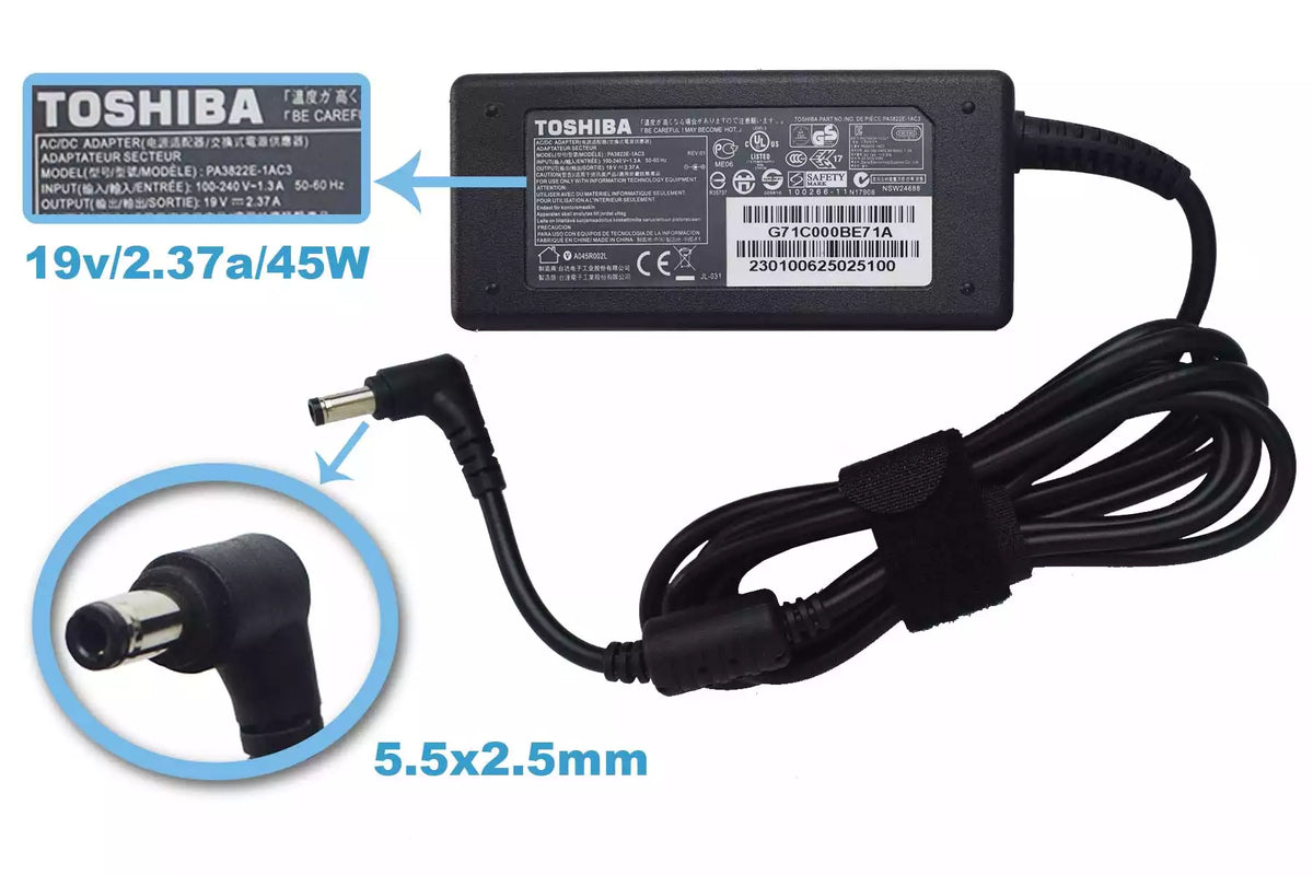 J&R CARGADOR TOSHIBA 19V-2.37A