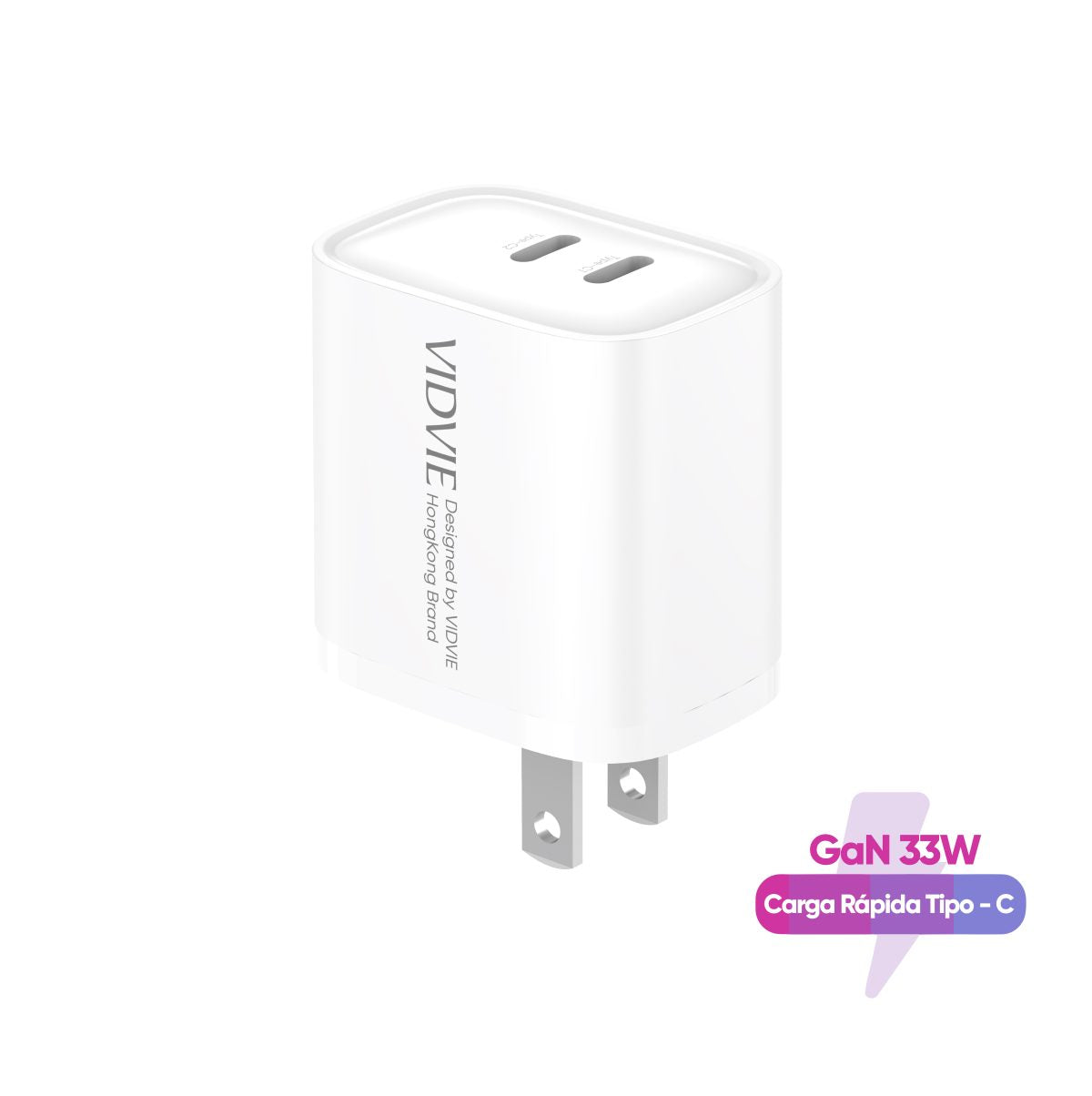 VIDVIE CARGADOR DUAL TIPO C 33W