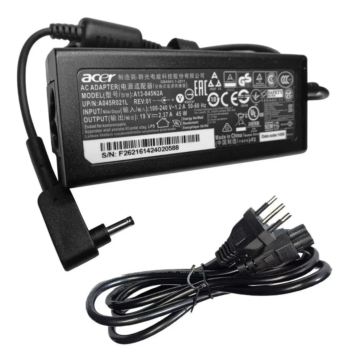 CARGADOR PARA ACER 19V 2.37A BSKLEN04