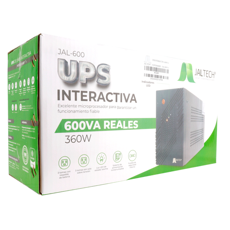 JALTECH UPS INTERACTICA 600 VA REALES 360W