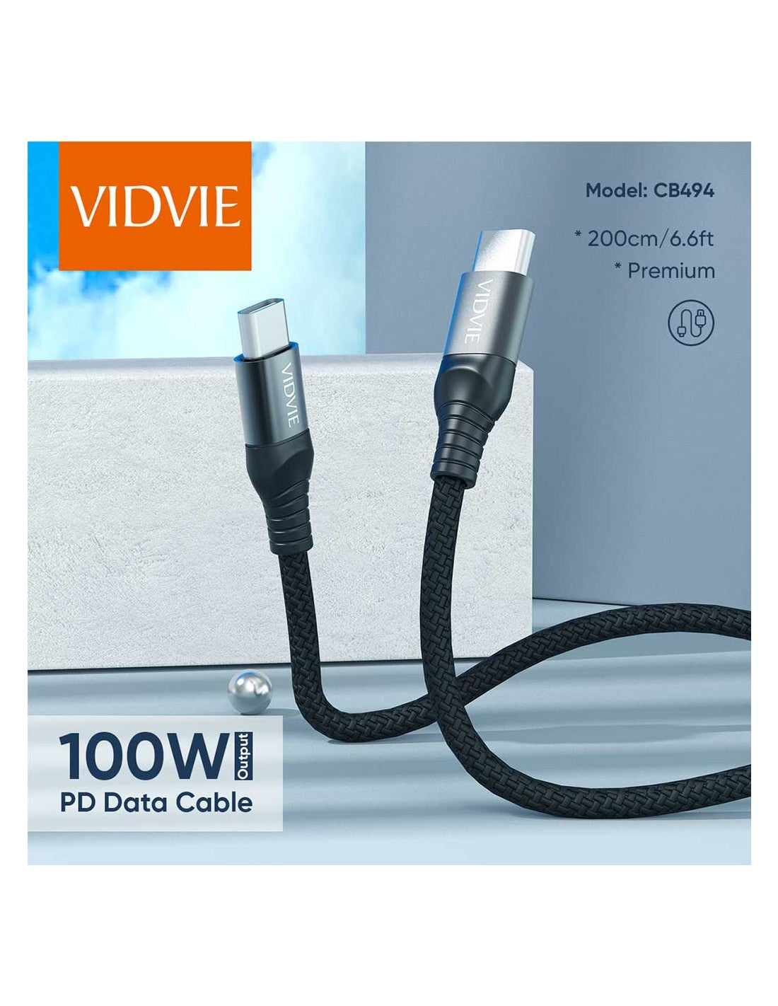 VIDVIE CABLE TIPO C A C CB494T-T 2 MTR