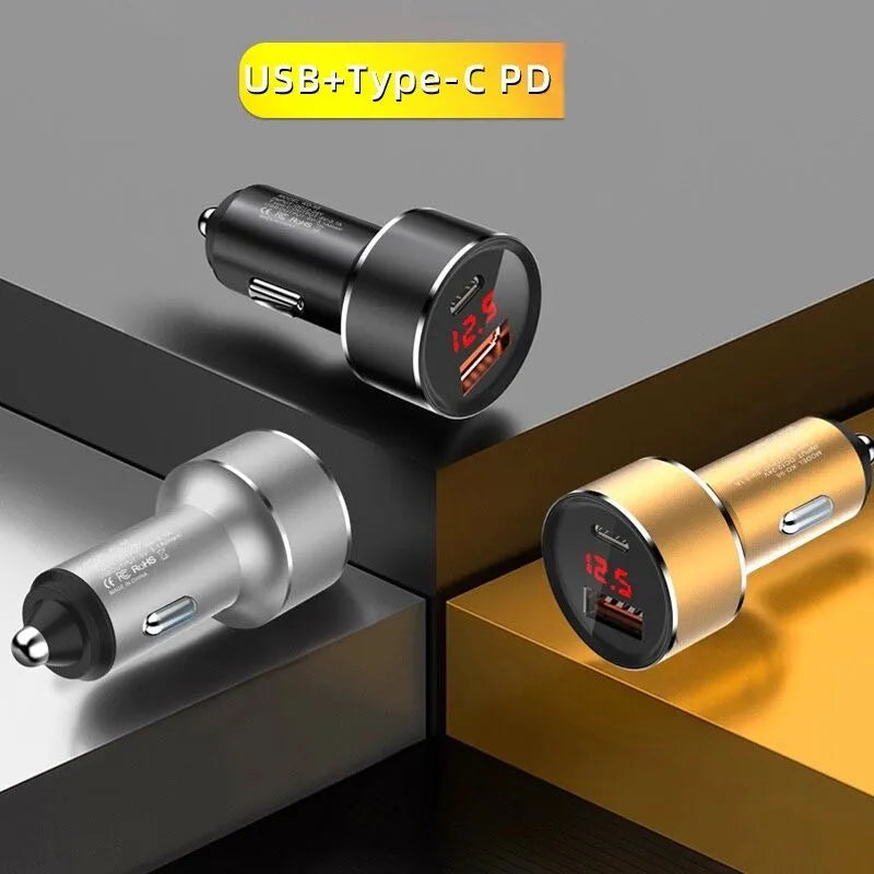 METAL DUAL USB FAST CAR CHARGER 2.4A